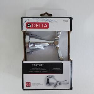 Delta 77638 Stryke‎ Double Robe Hook Wall Mount Chrome